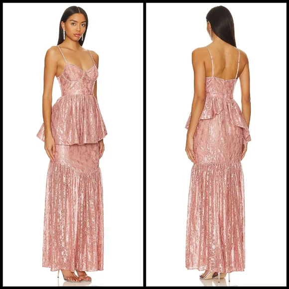 NWT For Love and Lemons Shai Maxi Gown Dress - Picture 2 of 16